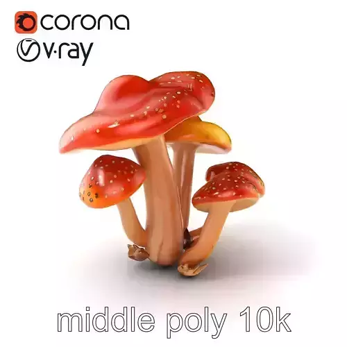 Enchanted Forest Mushroom Collection model pack Low-poly 3D model