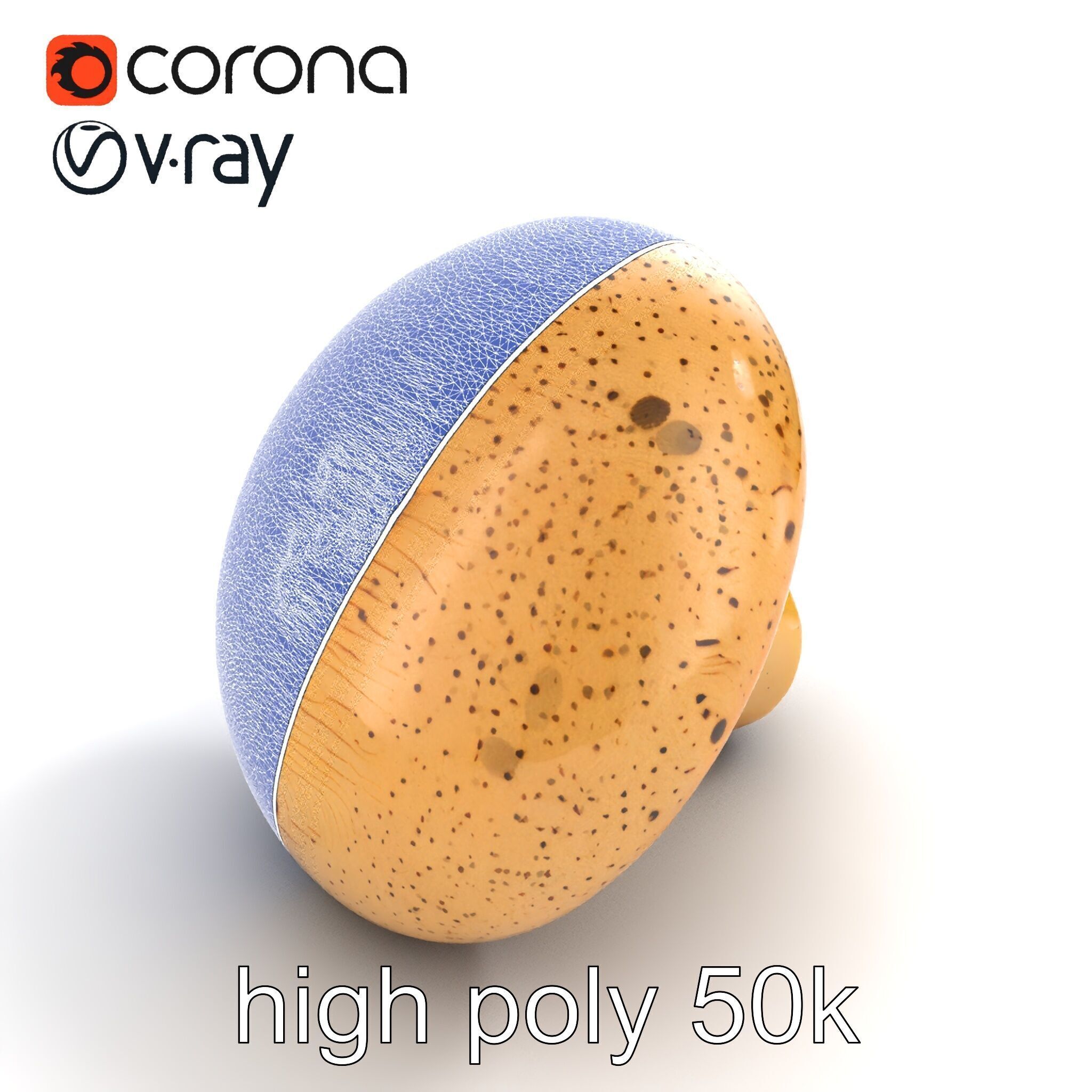 Realistic Mushroom Model Pack with Natural Textures Low-poly 3D model_59