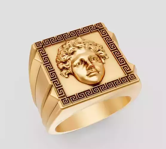Greek  ring printable gold jewelry printable 3D model