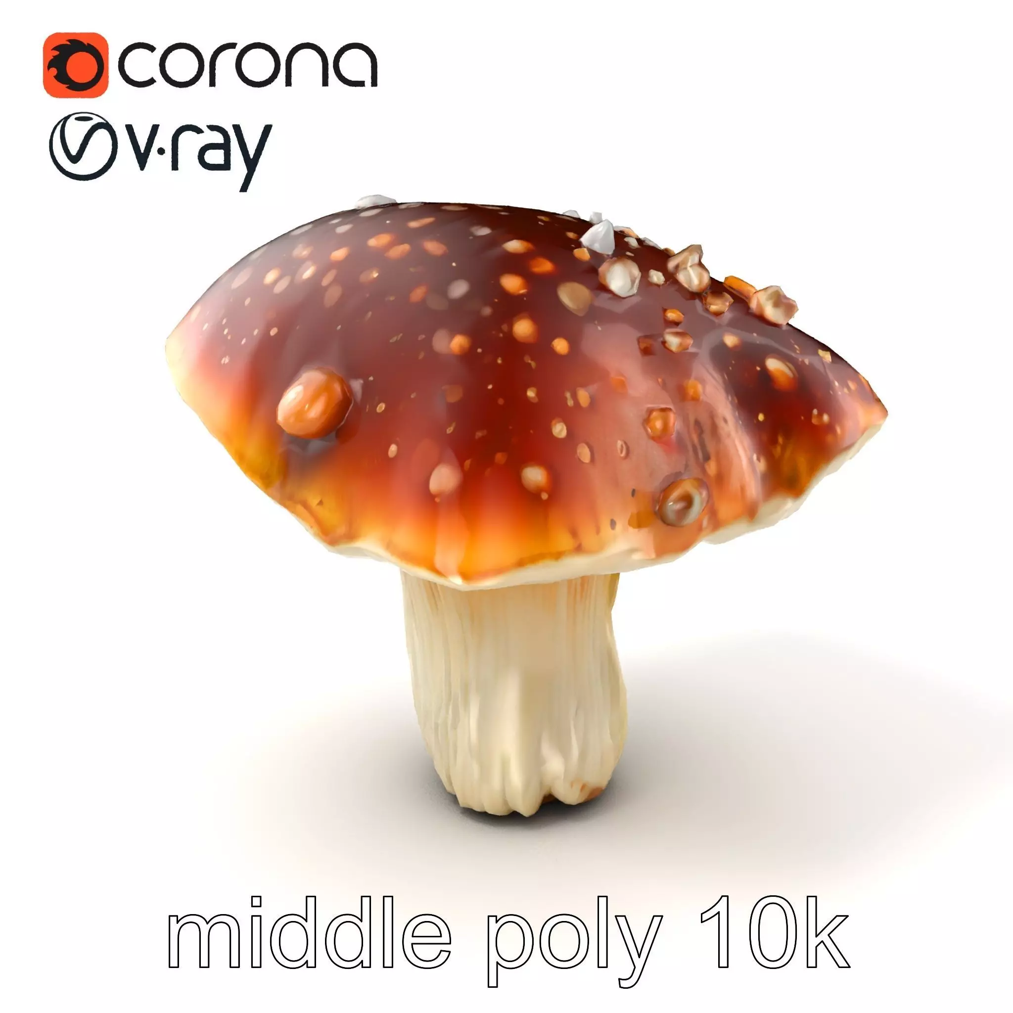 Dew-Dappled Mushroom Cap Texture model pack Low-poly 3D model