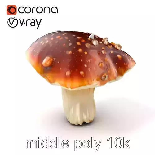 Dew-Dappled Mushroom Cap Texture model pack Low-poly 3D model