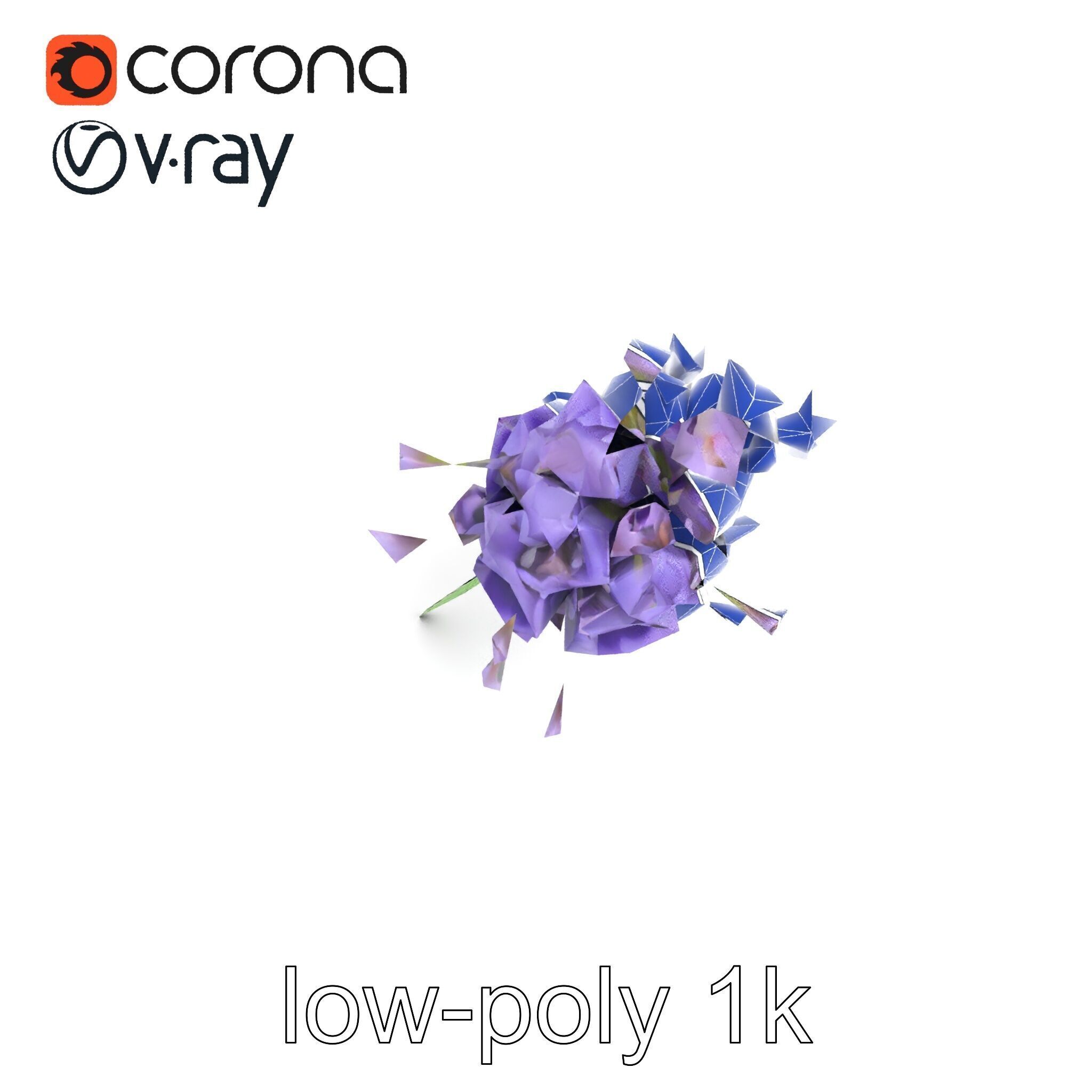 Lavandula Double Layered Petals 3D model pack Low-poly 3D model_21