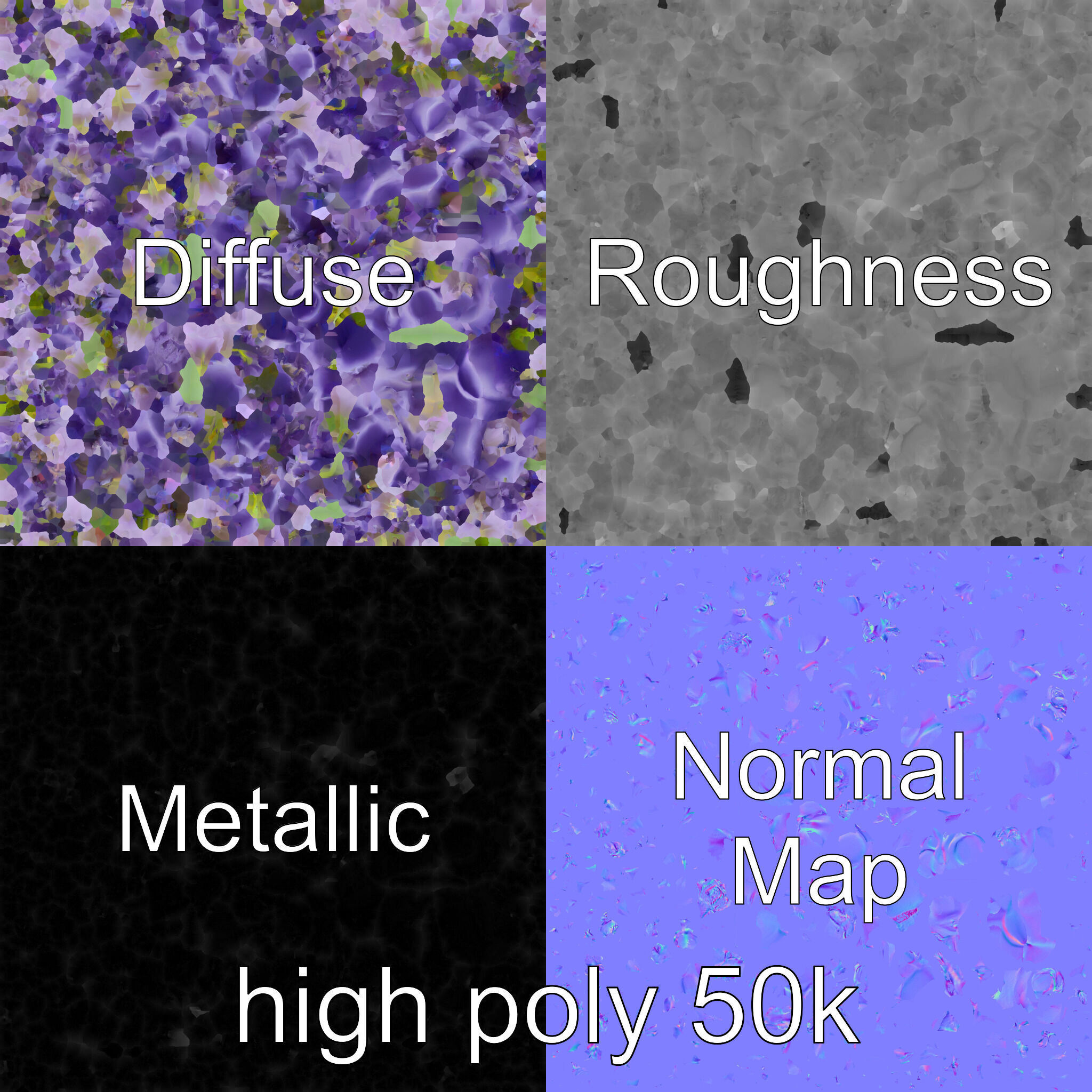 Lavandula Double Layered Petals 3D model pack Low-poly 3D model_3