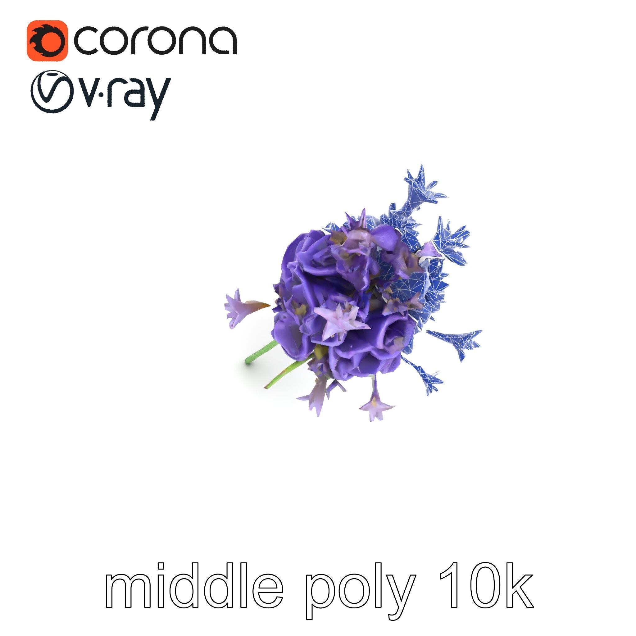 Lavandula Double Layered Petals 3D model pack Low-poly 3D model_15