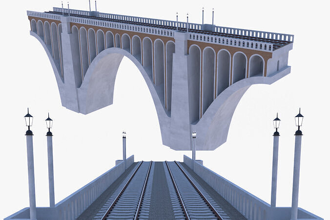 Railway viaduct PBR II 3D model