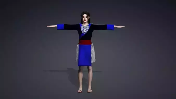 Hmong fashion Tsho Hlua nkauj zoo nkauj 3D model