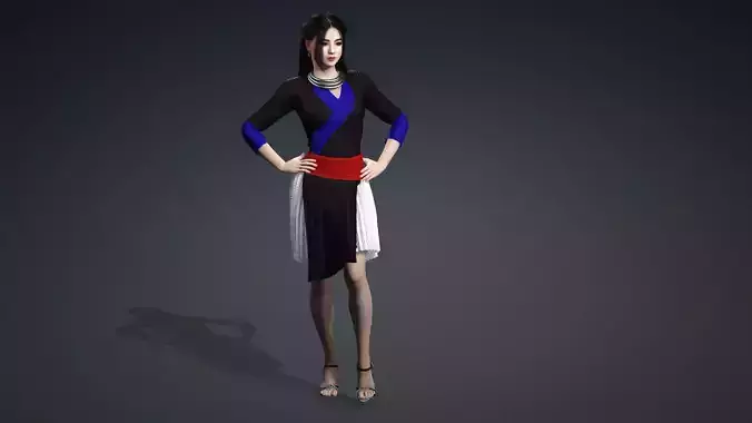 Hmong fashion Tsho Hlua nkauj zoo nkauj 3D model