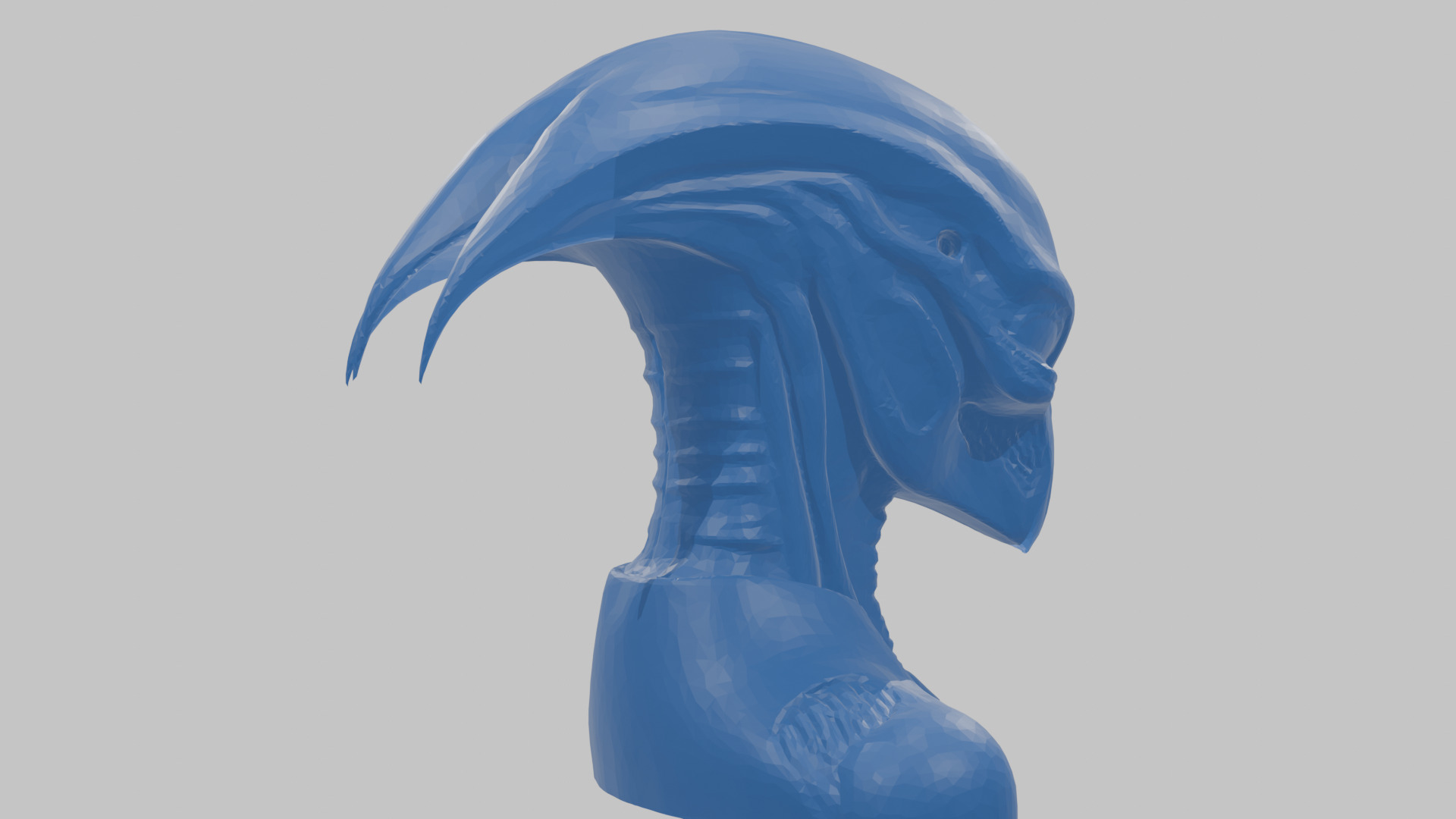 Alien Xenomorph Head Bust Low-poly 3D model_53