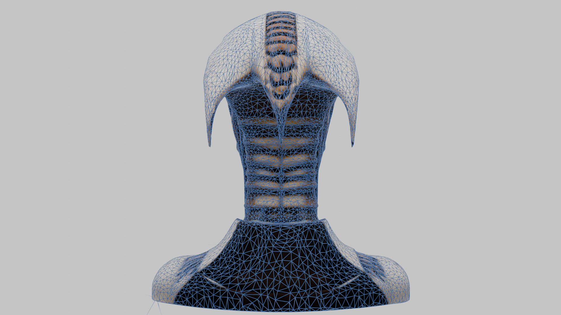 Alien Xenomorph Head Bust Low-poly 3D model_24