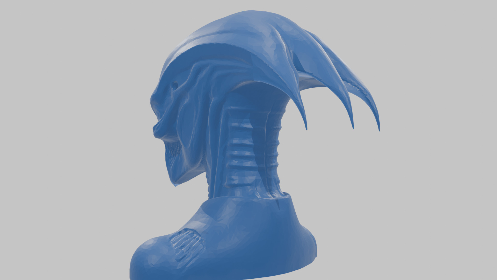 Alien Xenomorph Head Bust Low-poly 3D model_58