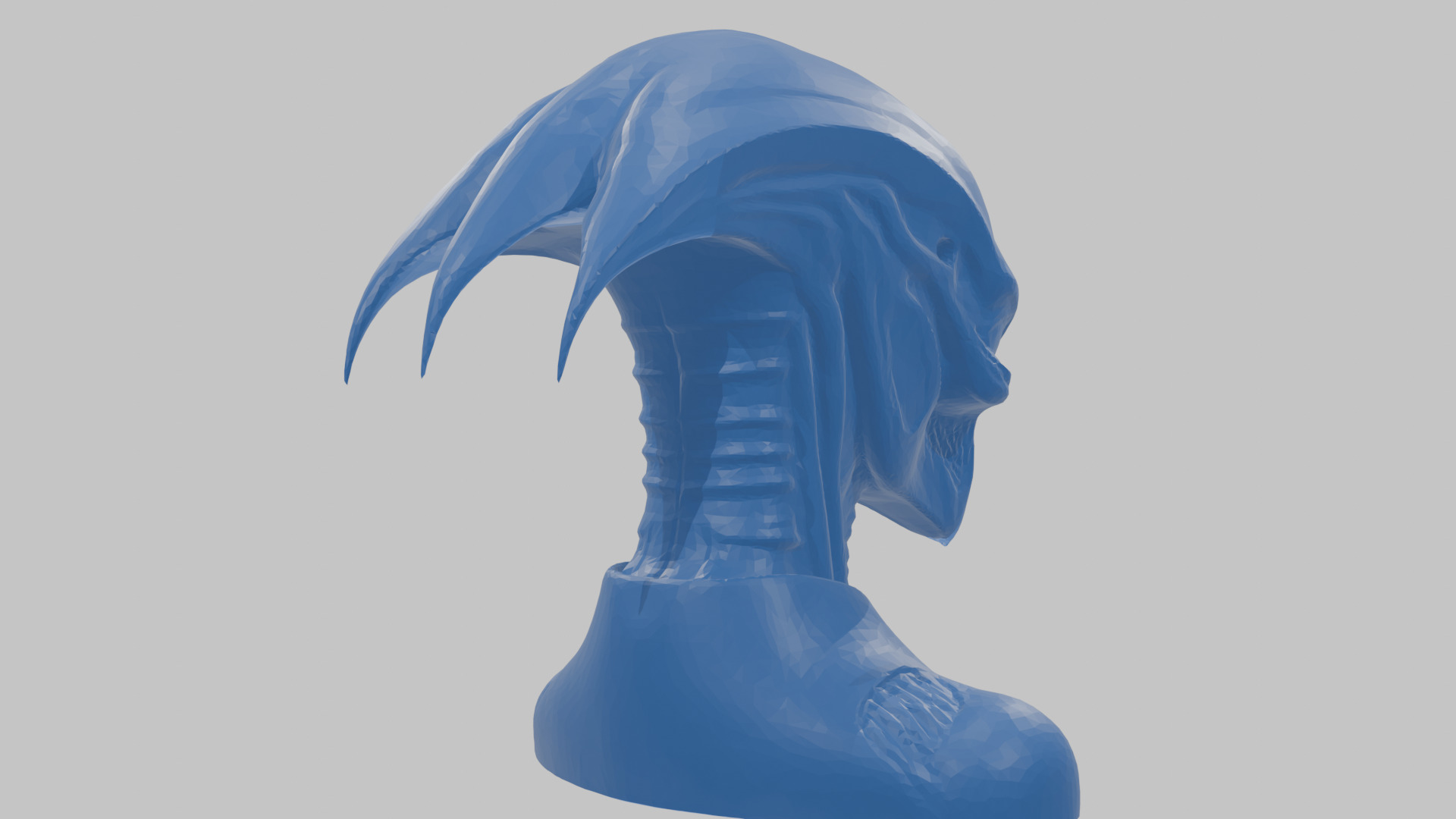 Alien Xenomorph Head Bust Low-poly 3D model_54