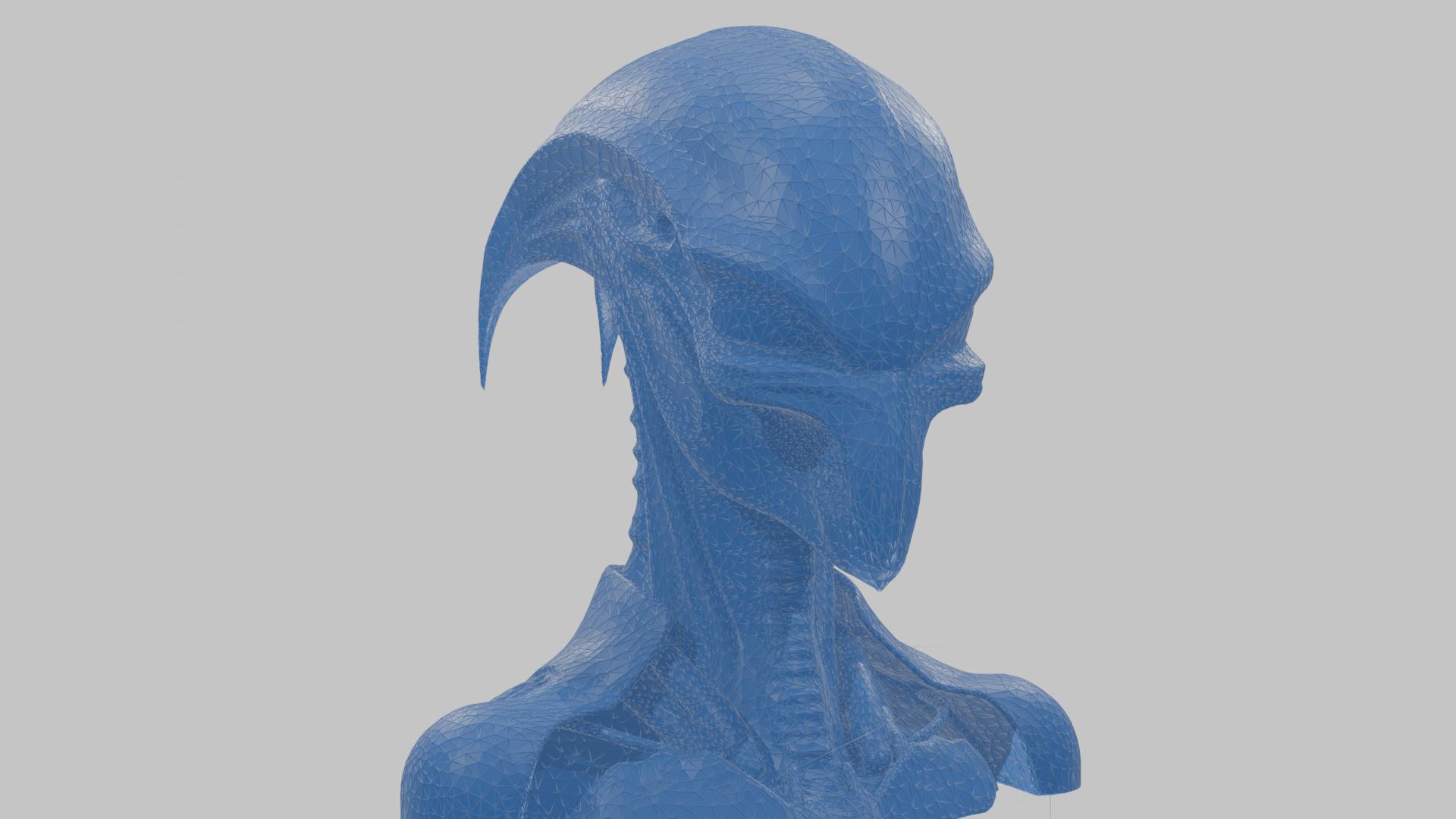 Alien Xenomorph Head Bust Low-poly 3D model_33