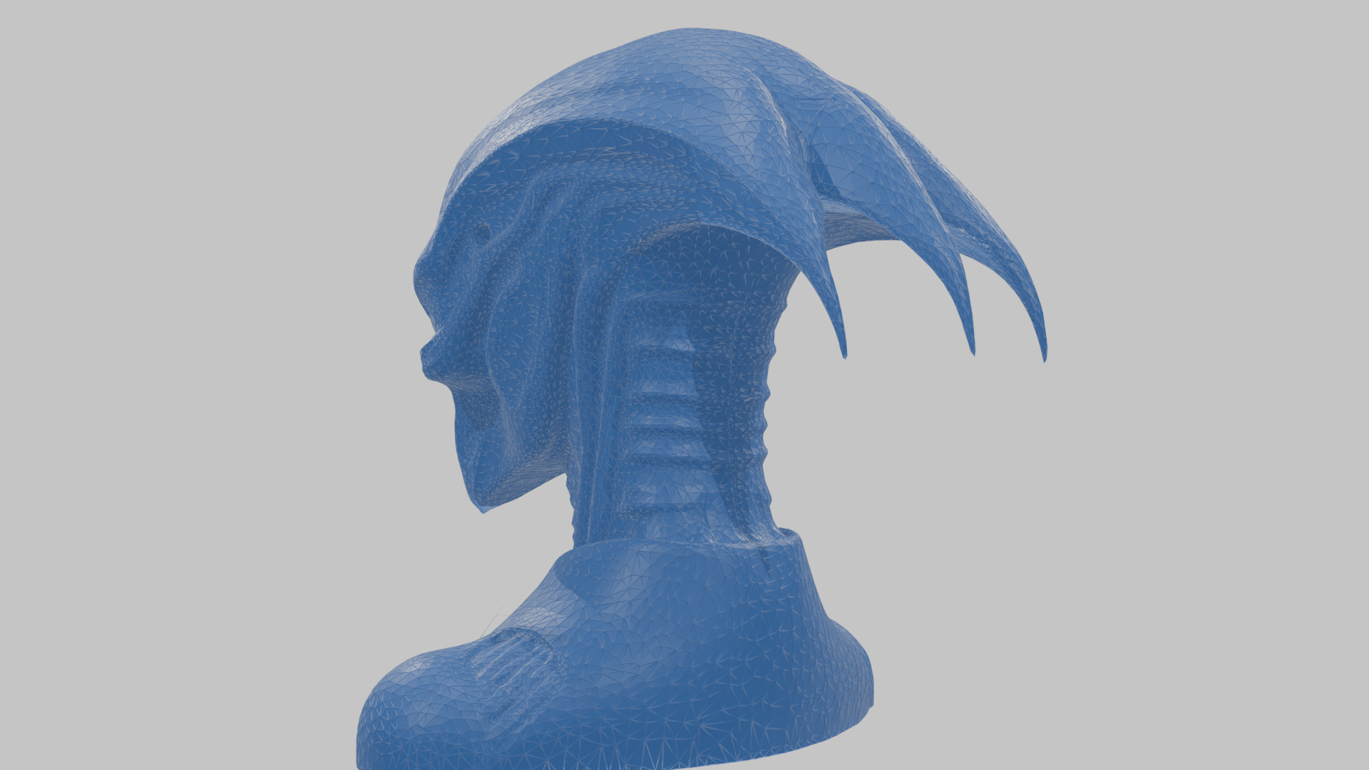 Alien Xenomorph Head Bust Low-poly 3D model_42