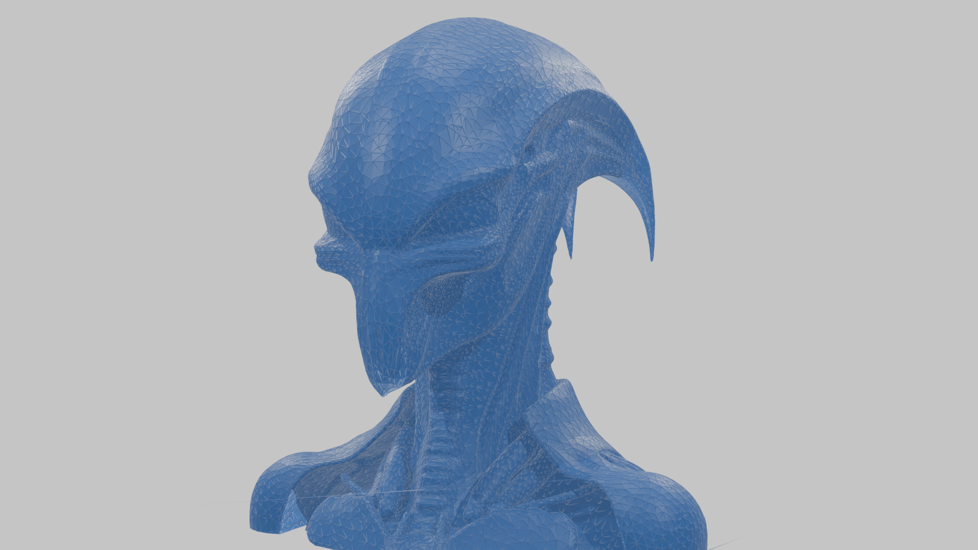 Alien Xenomorph Head Bust Low-poly 3D model_47