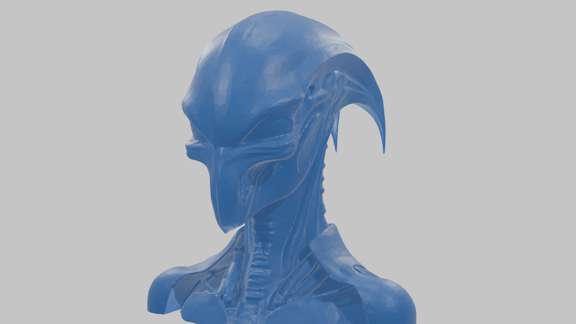 Alien Xenomorph Head Bust Low-poly 3D model_63