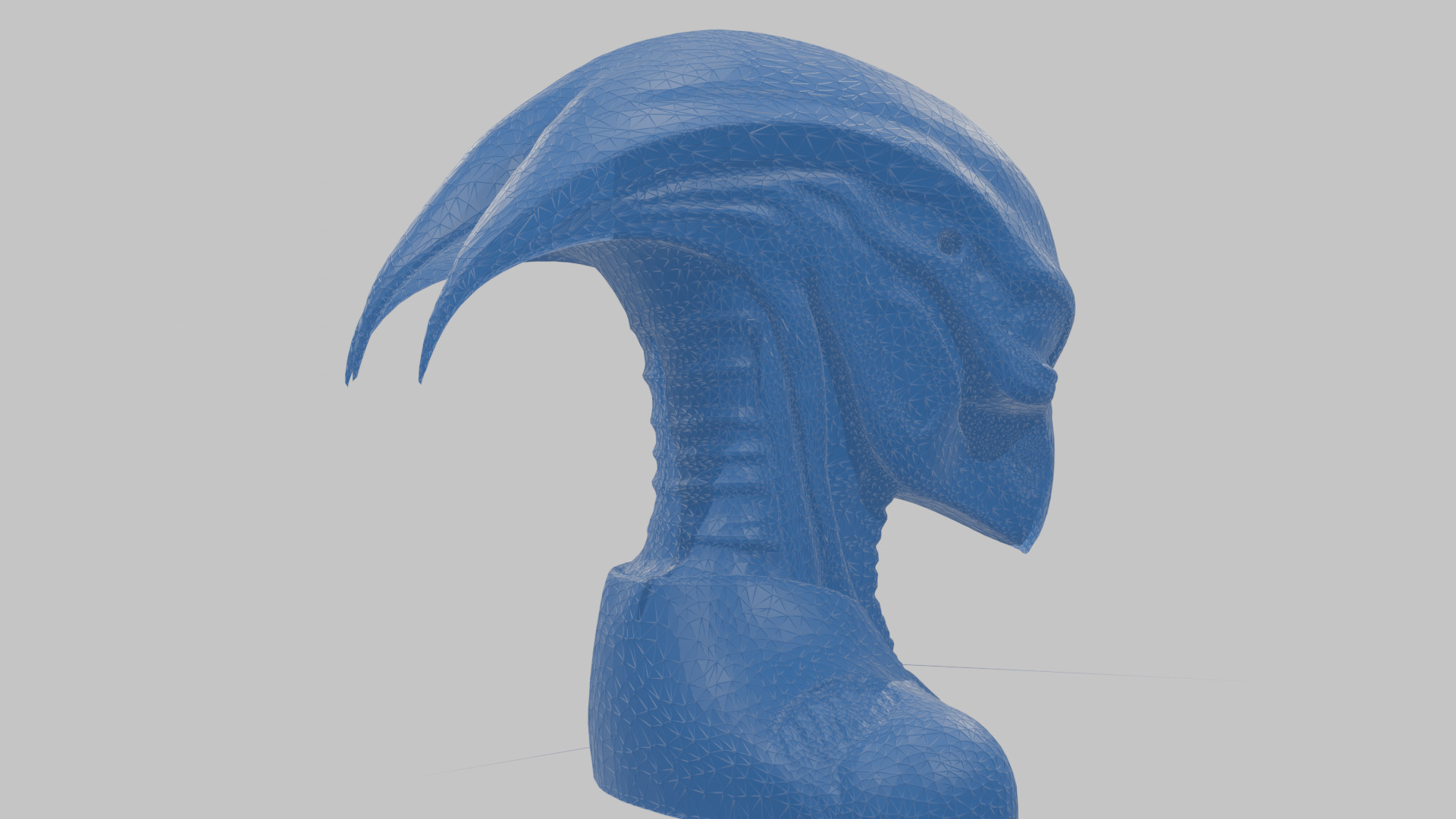 Alien Xenomorph Head Bust Low-poly 3D model_37