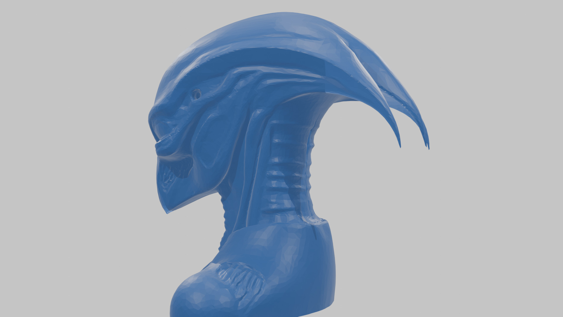 Alien Xenomorph Head Bust Low-poly 3D model_59