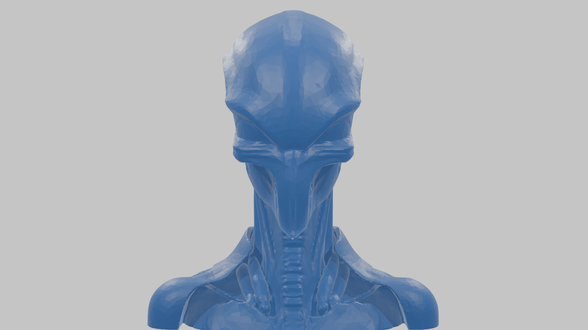 Alien Xenomorph Head Bust Low-poly 3D model_48