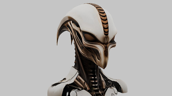 Alien Xenomorph Head Bust Low-poly 3D model