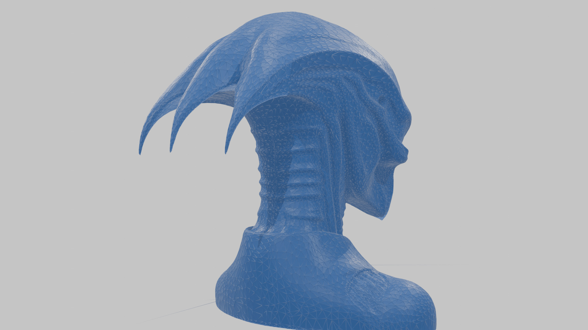 Alien Xenomorph Head Bust Low-poly 3D model_38