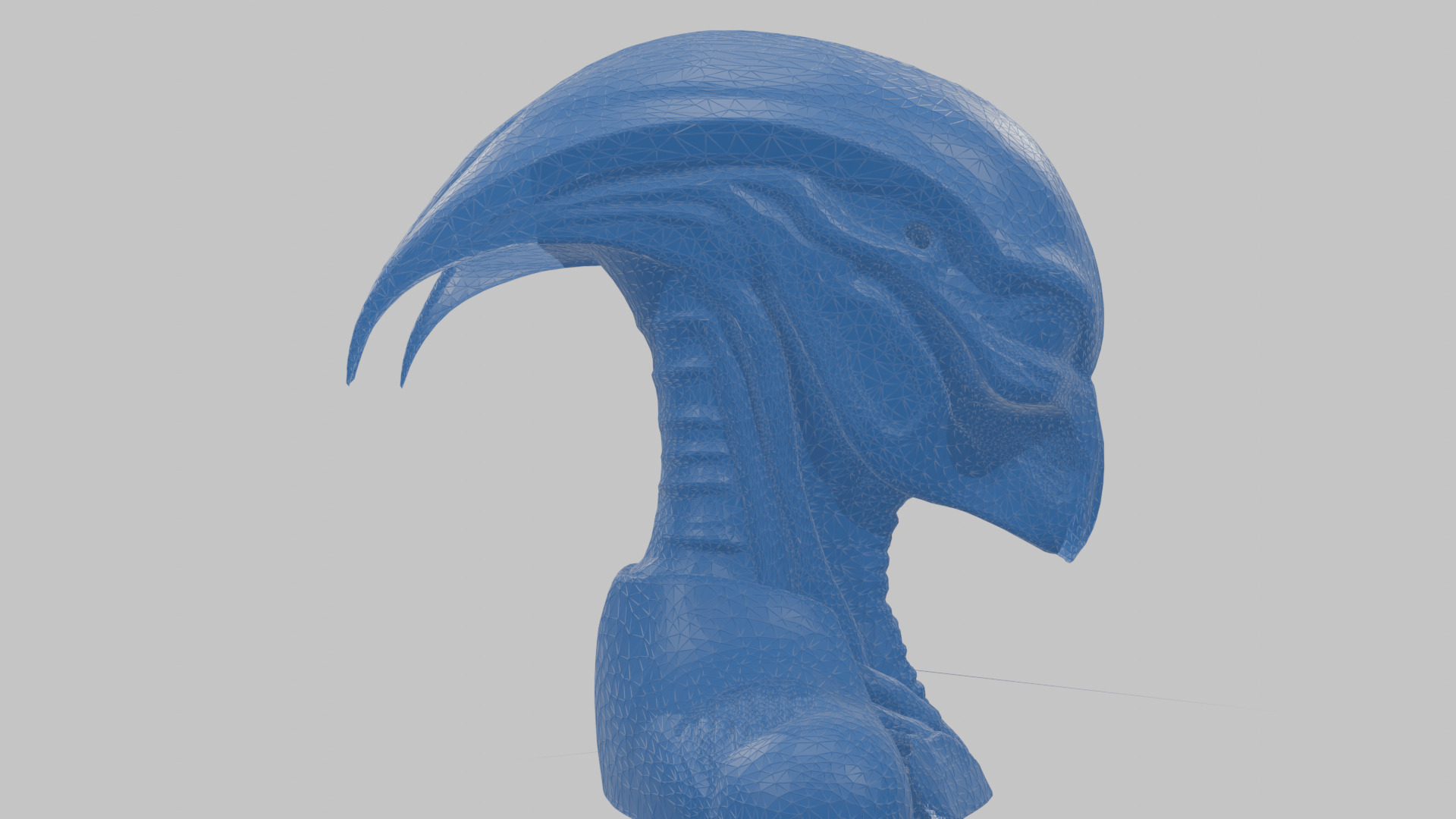 Alien Xenomorph Head Bust Low-poly 3D model_36