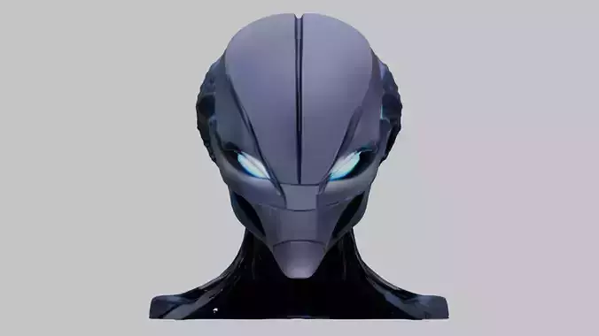 Fantasy Lowpoly Alien Head Bust Sculpt Figure Printable