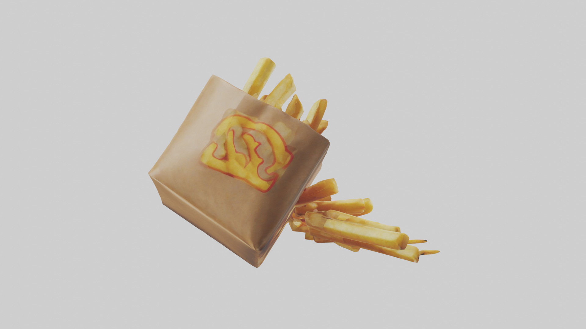 Potato Fries Pack model Low-poly 3D model_13
