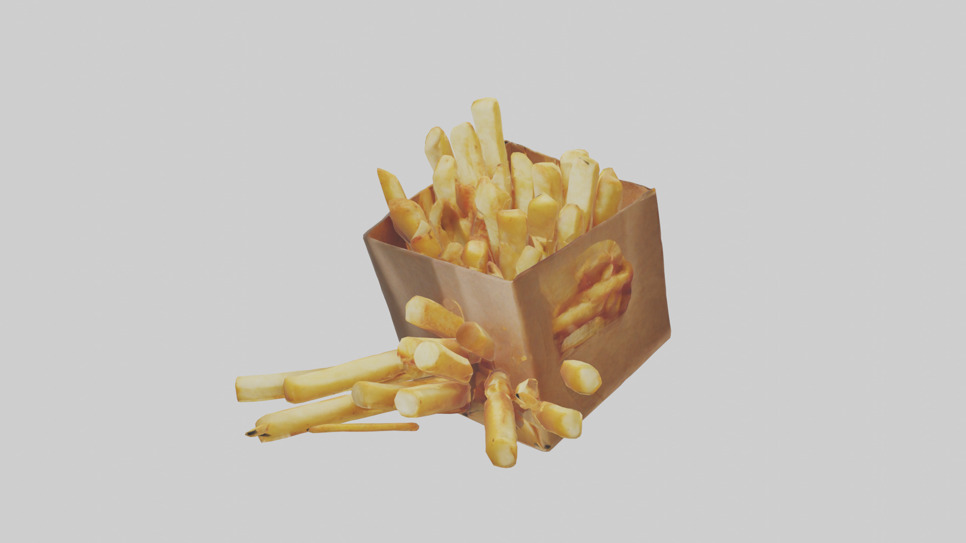 Potato Fries Pack model Low-poly 3D model_10