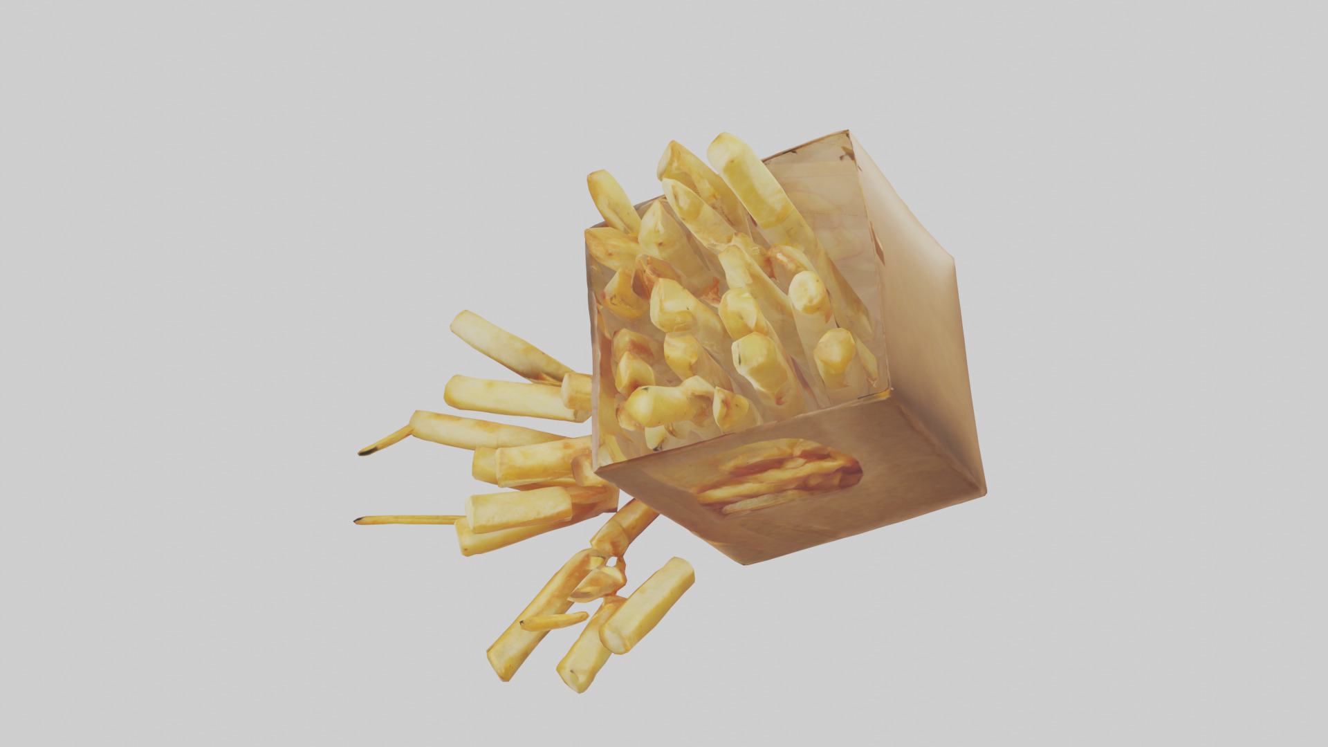 Potato Fries Pack model Low-poly 3D model_17
