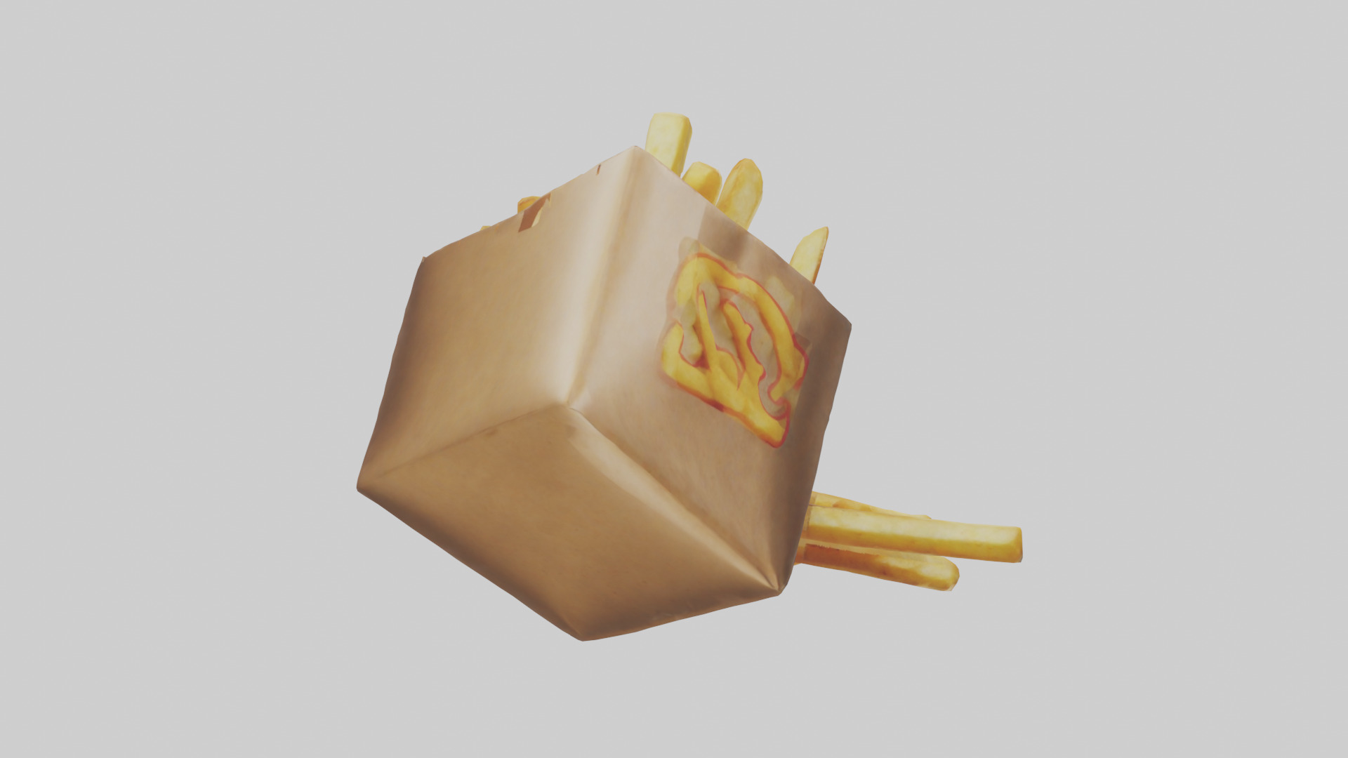 Potato Fries Pack model Low-poly 3D model_2