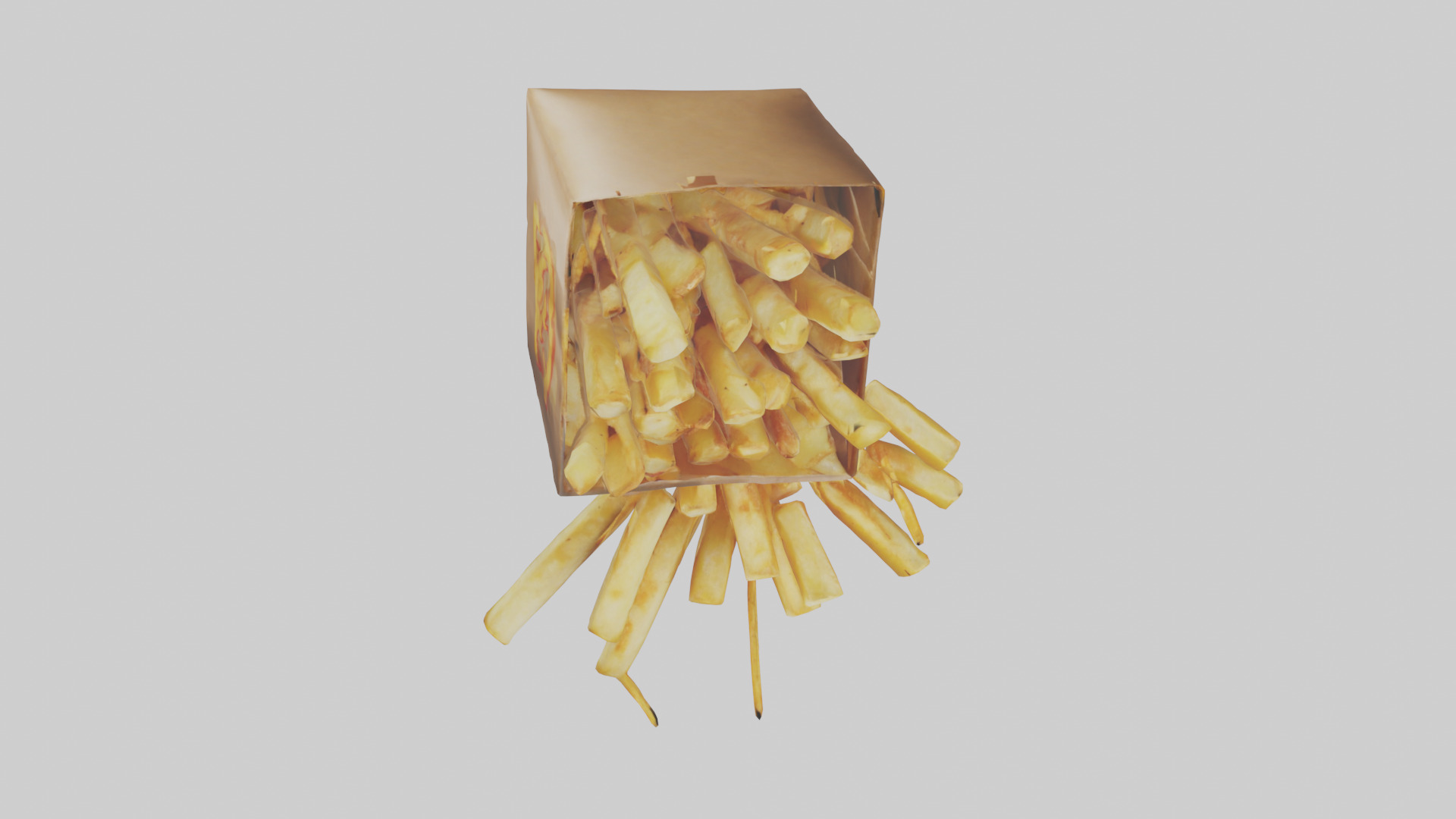 Potato Fries Pack model Low-poly 3D model_14