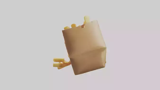 Potato Fries Pack model Low-poly 3D model