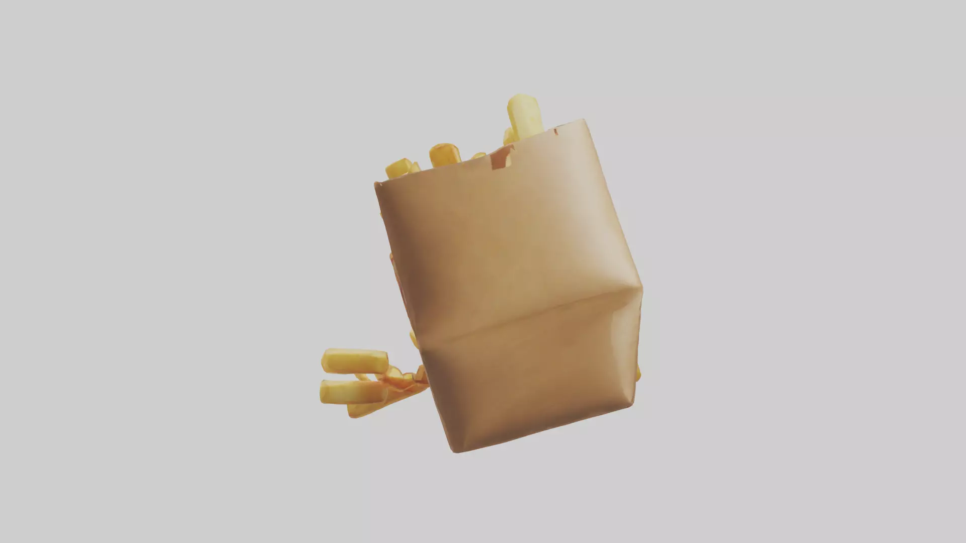 Potato Fries Pack model Low-poly 3D model_0