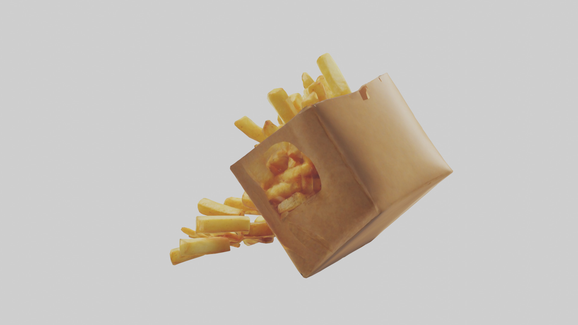 Potato Fries Pack model Low-poly 3D model_1