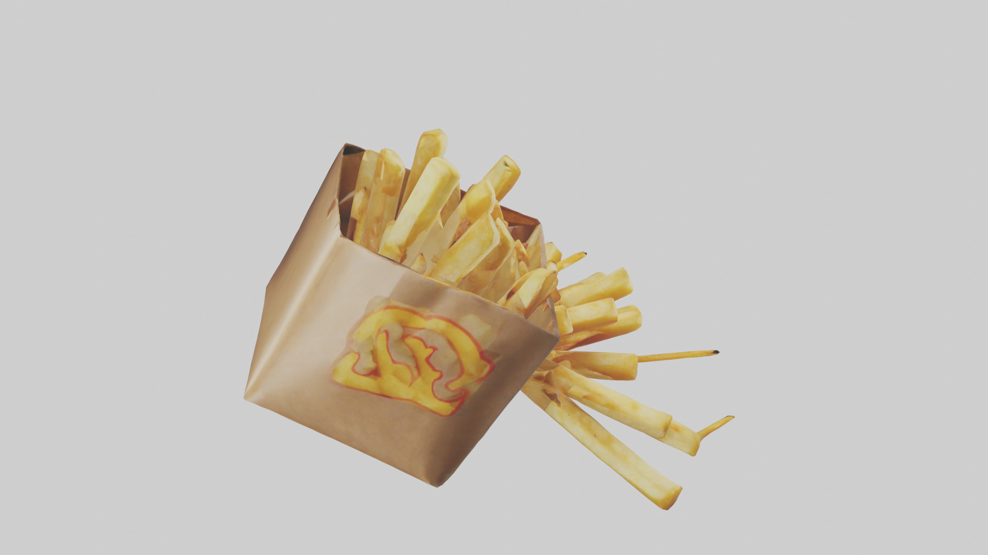 Potato Fries Pack model Low-poly 3D model_18