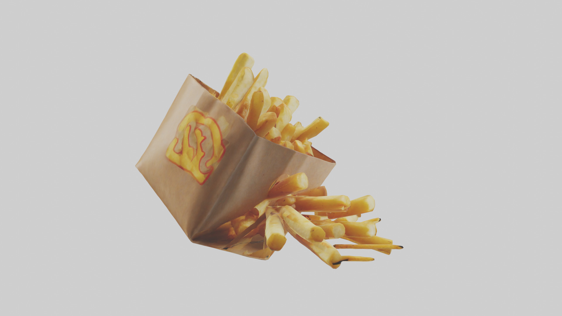 Potato Fries Pack model Low-poly 3D model_11
