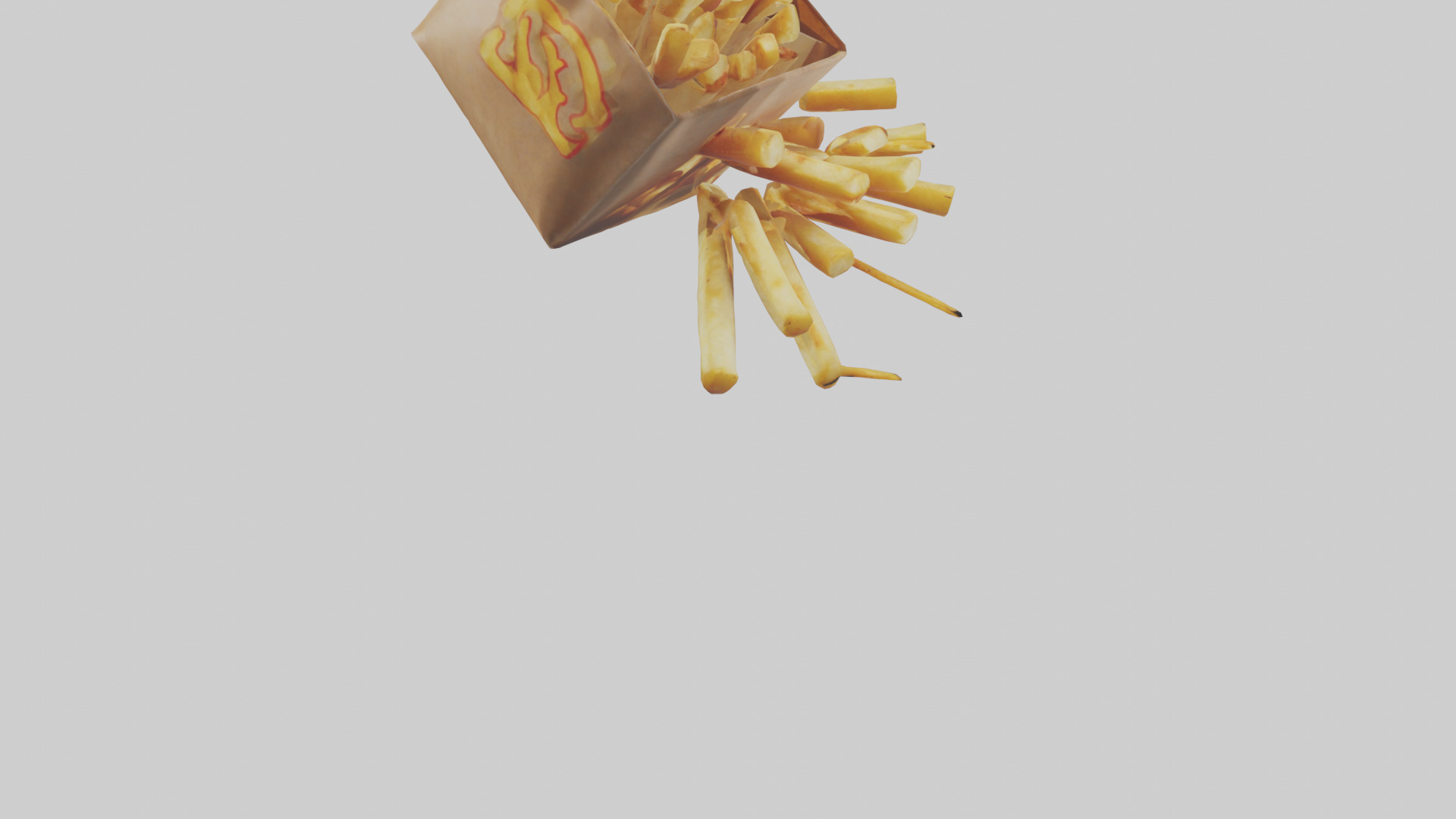 Potato Fries Pack model Low-poly 3D model_6