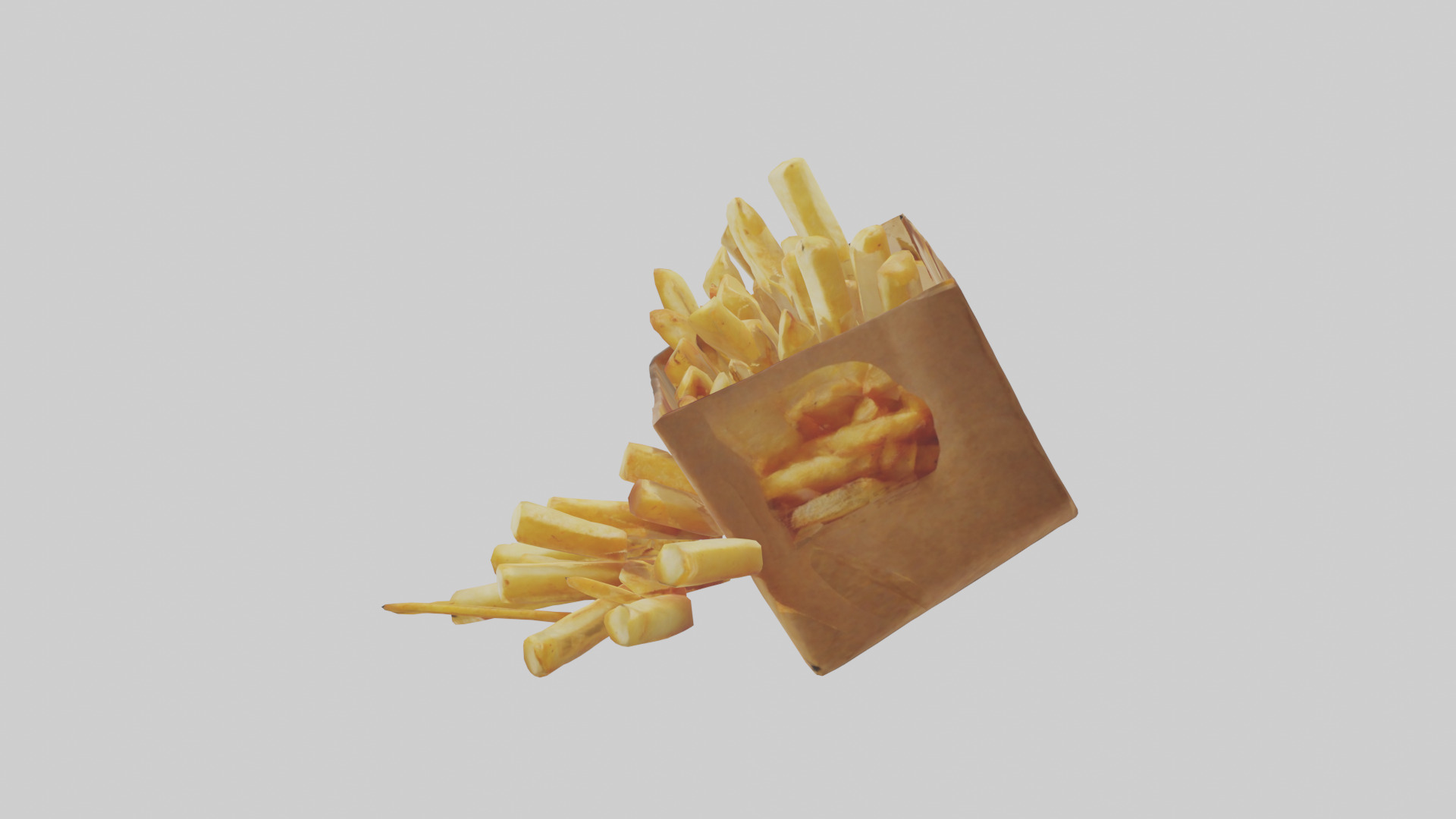 Potato Fries Pack model Low-poly 3D model_12