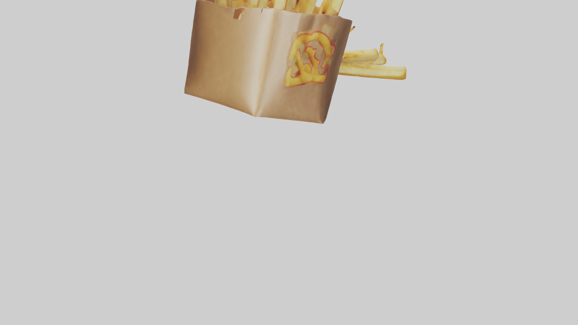 Potato Fries Pack model Low-poly 3D model_4