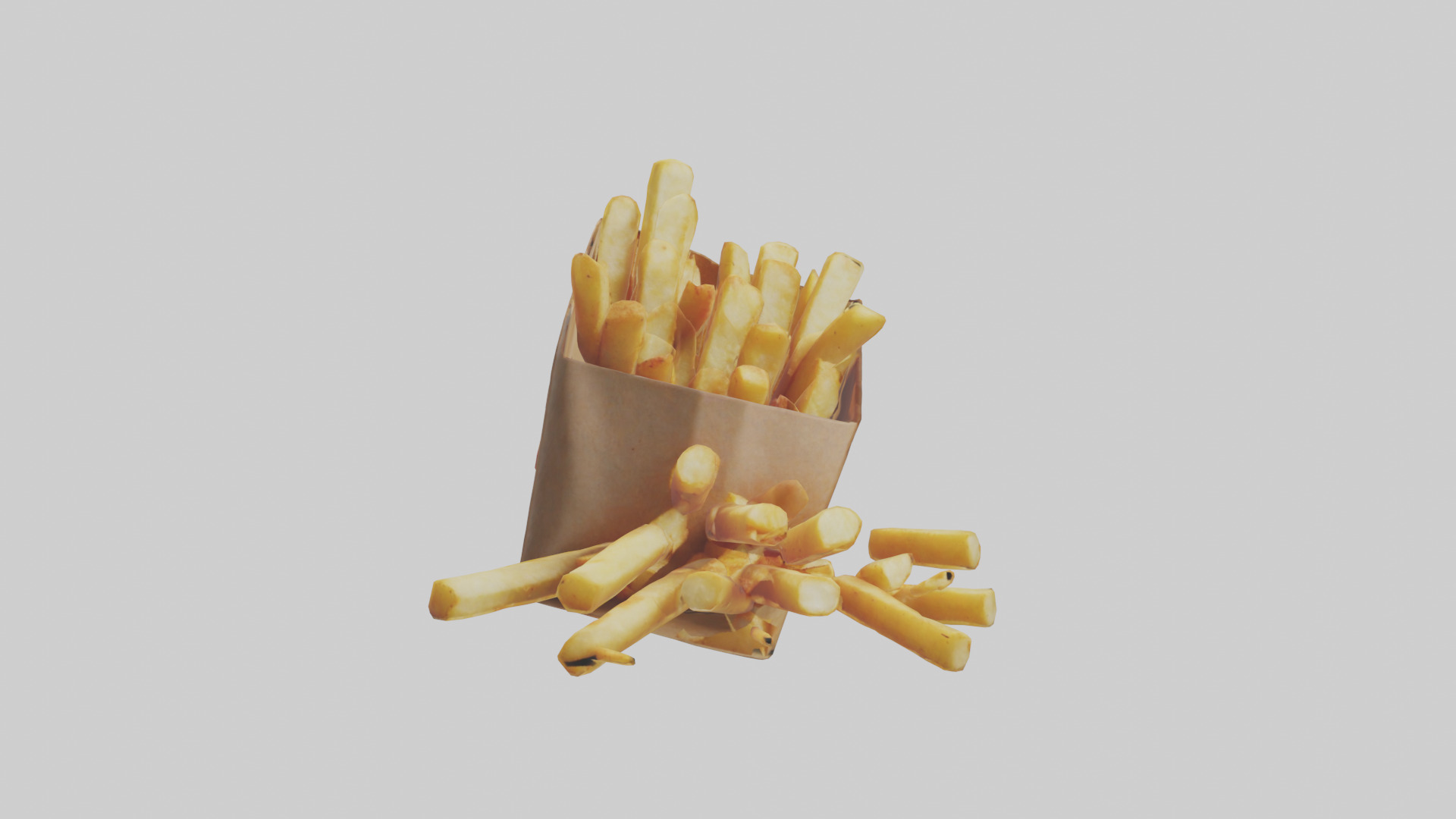 Potato Fries Pack model Low-poly 3D model_9