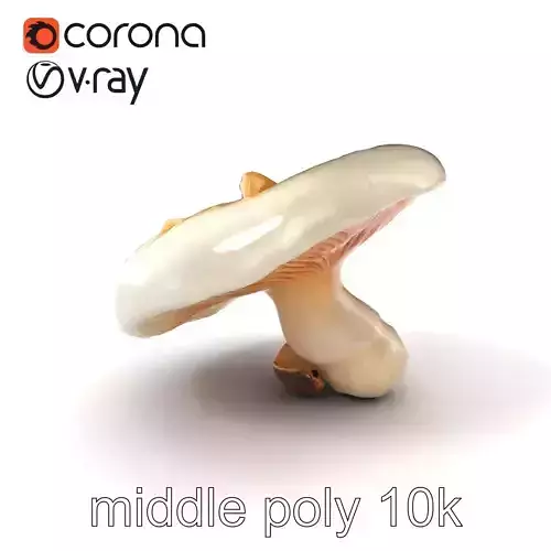 Meadow Mushroom Realistic Sculpture model pack