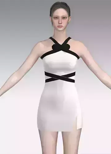 dress black and white color block