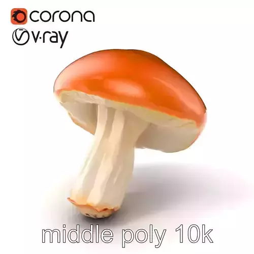 Realistic Shiny Mushroom Model Pack with Reflective Surface Low-poly 3D model