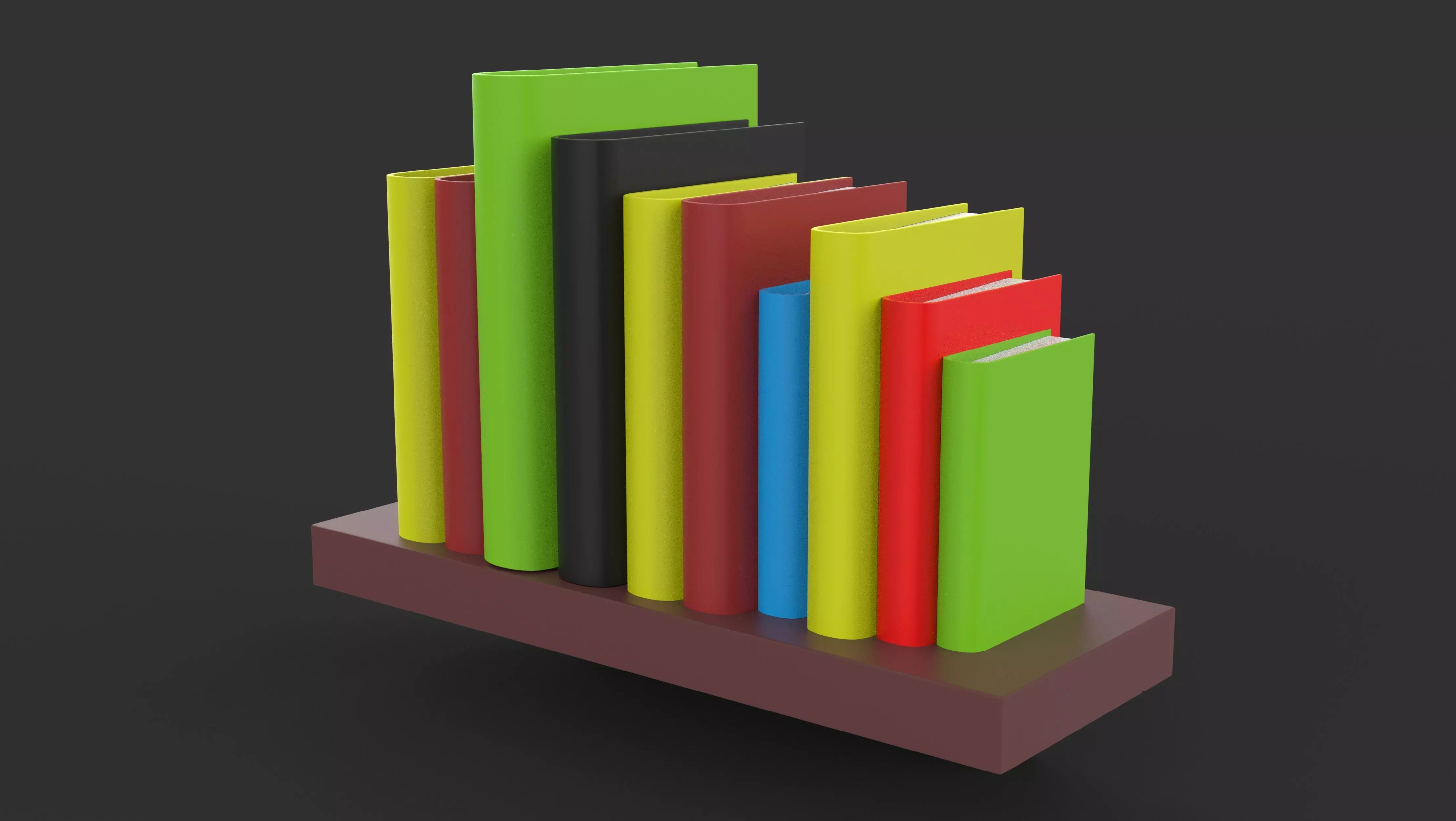 Bookshelf 3D model_0