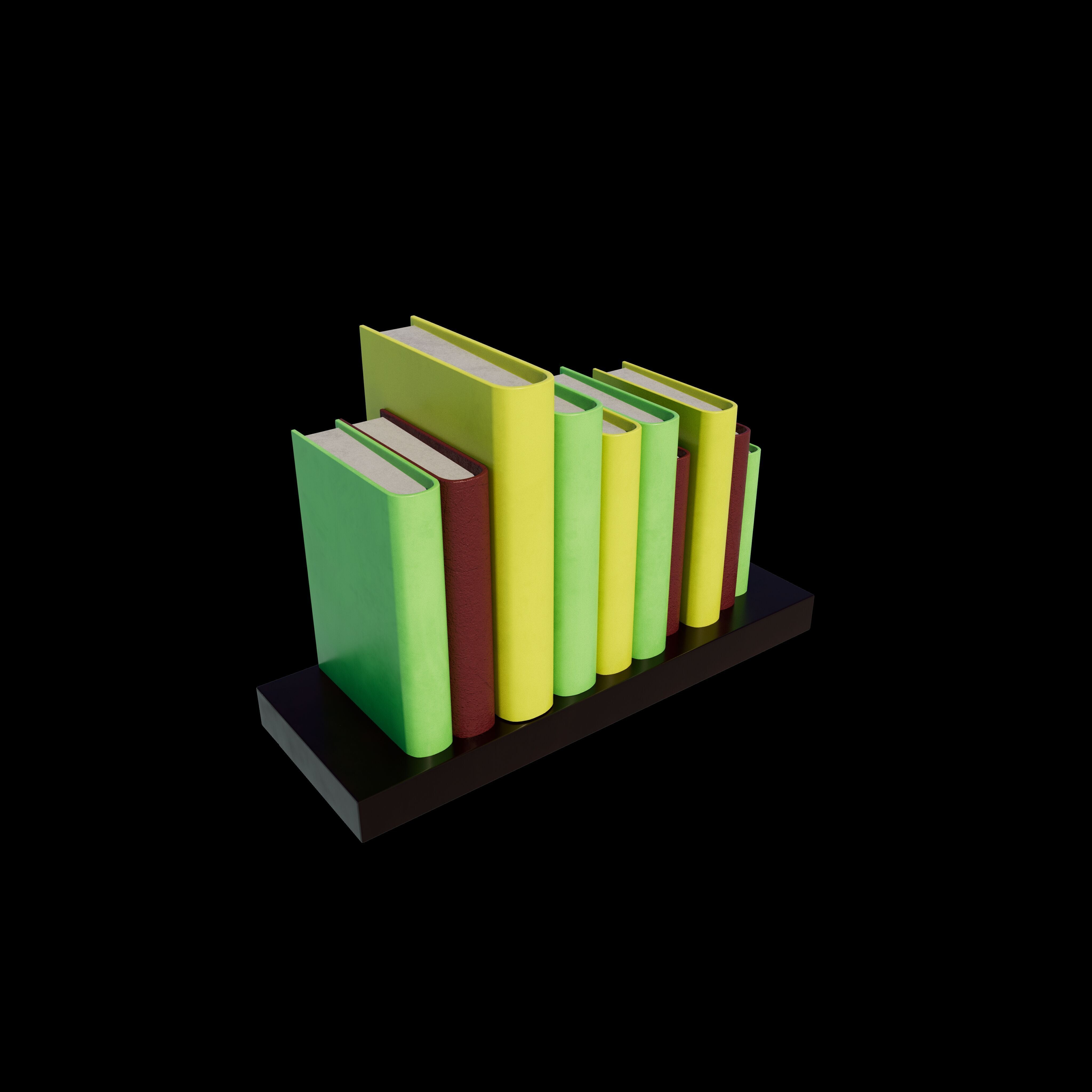 Bookshelf 3D model_2
