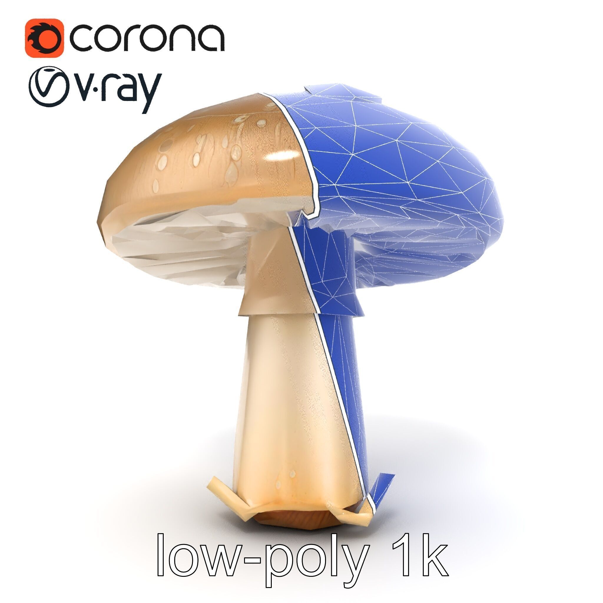 Dewy Mushroom Natural Curves Model Pack Low-poly 3D model_21