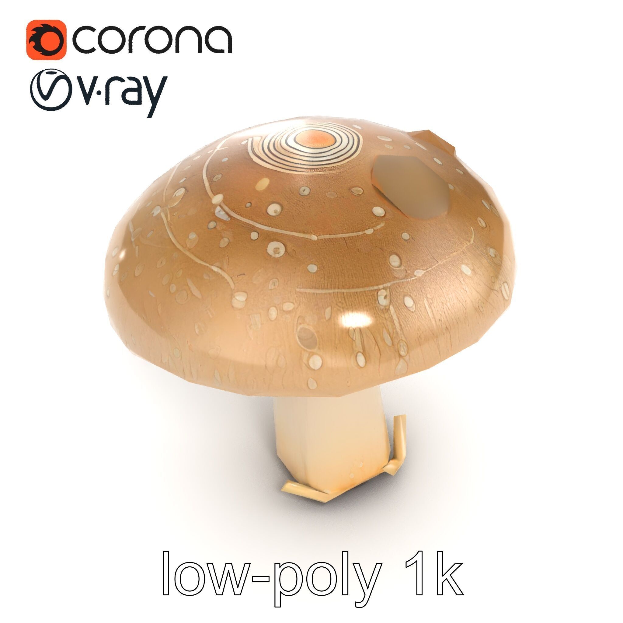 Dewy Mushroom Natural Curves Model Pack Low-poly 3D model_17