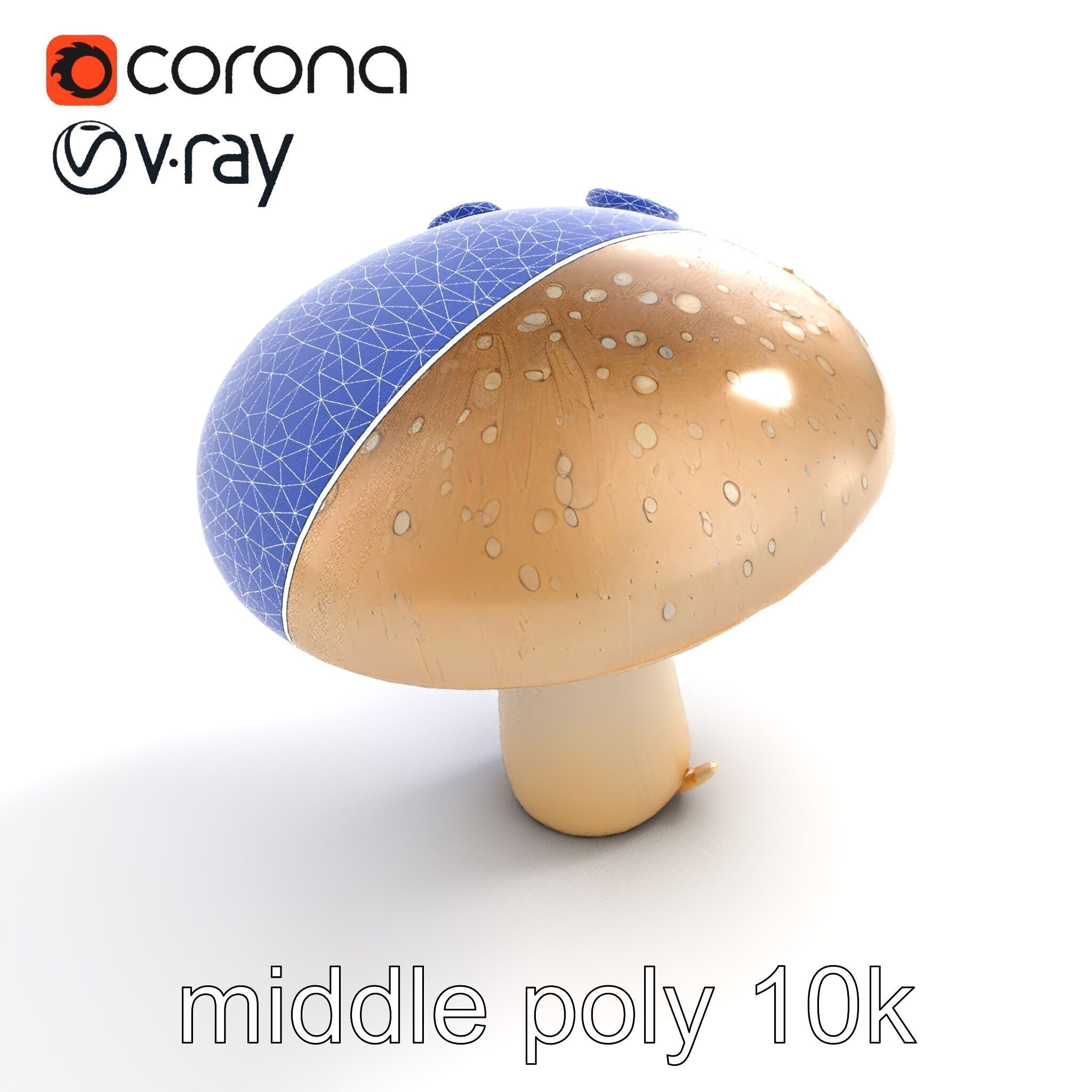 Dewy Mushroom Natural Curves Model Pack Low-poly 3D model_10