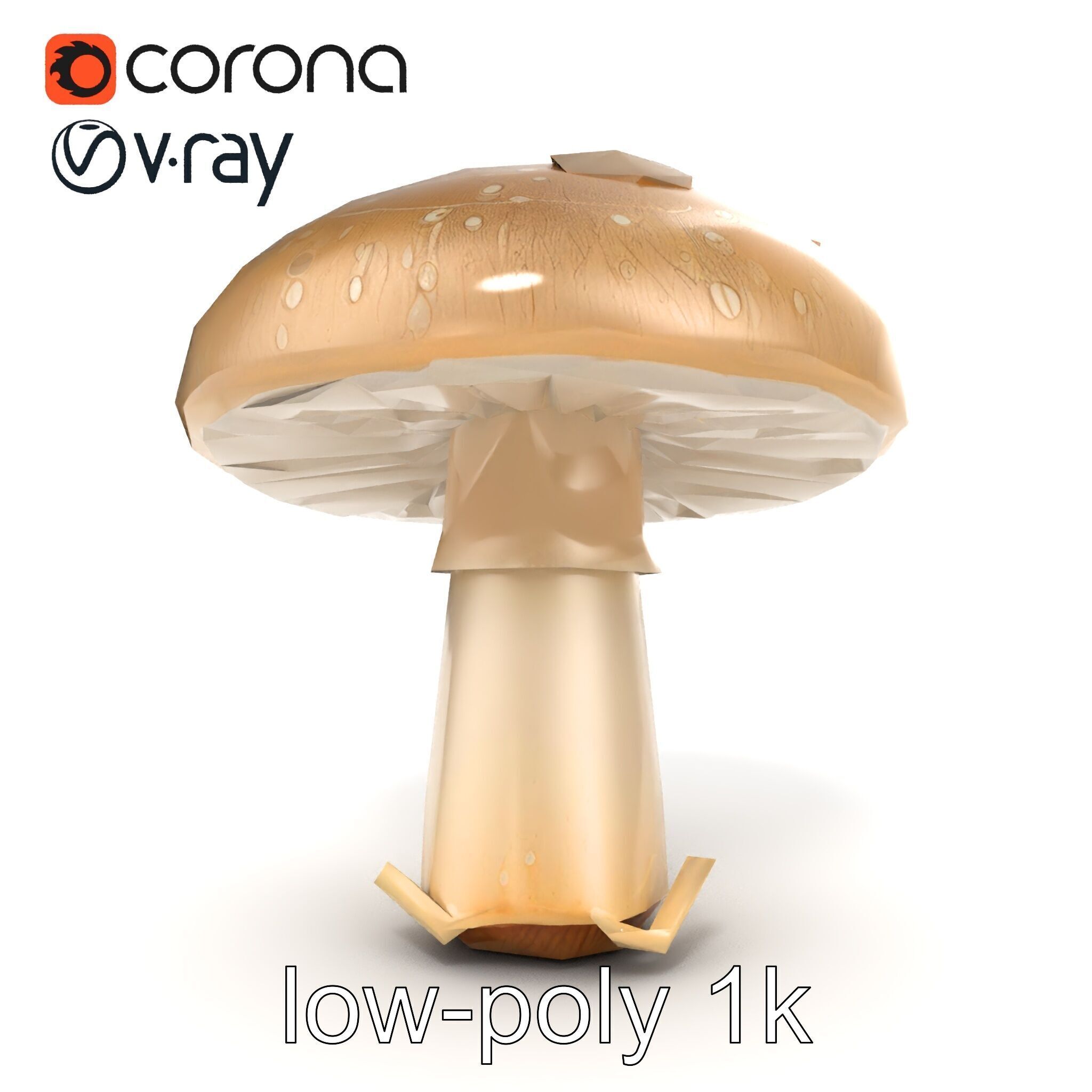 Dewy Mushroom Natural Curves Model Pack Low-poly 3D model_16
