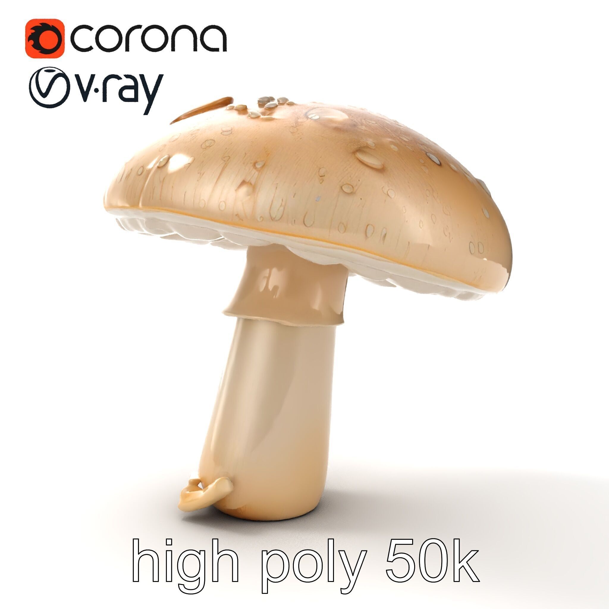 Dewy Mushroom Natural Curves Model Pack Low-poly 3D model_20